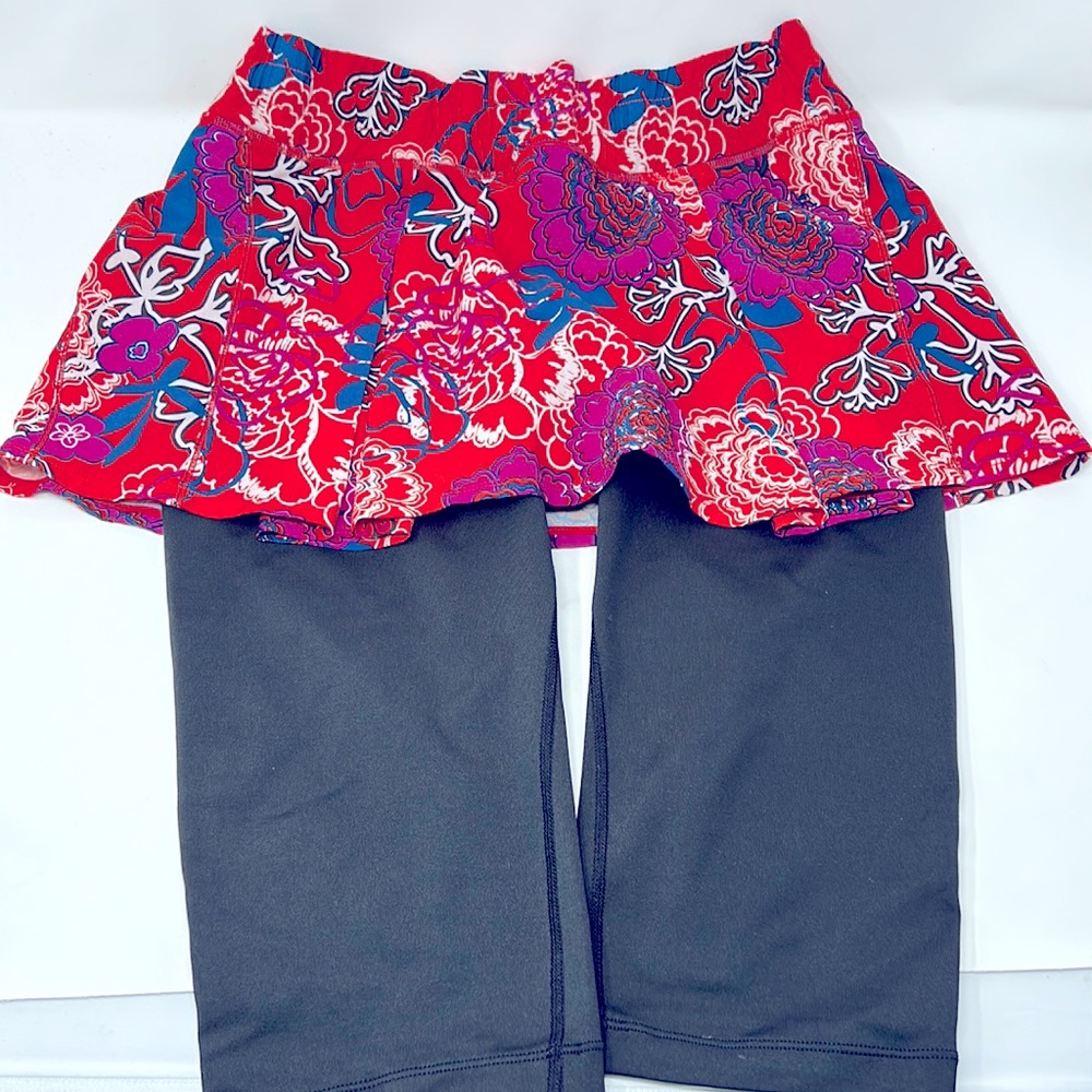 Skirt Sports Red Purple Floral Athletic Leggings Tennis Skirt Size Large
